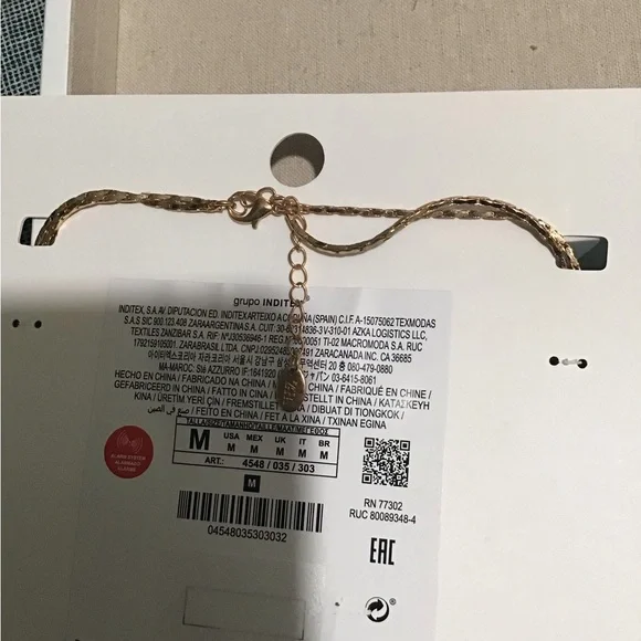 ZARA Beautiful Necklace ,Floral with Red & Gold Tone. New🌺🌺🌺🌺🌺🌺🌺🌺🌺🌺🌺 - Picture 6 of 6